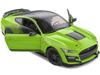 2020 Ford Mustang Shelby GT500 Grabber Lime Green Metallic with Black Top and Stripes 1/18 Diecast Model Car by Solido-1