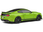 2020 Ford Mustang Shelby GT500 Grabber Lime Green Metallic with Black Top and Stripes 1/18 Diecast Model Car by Solido