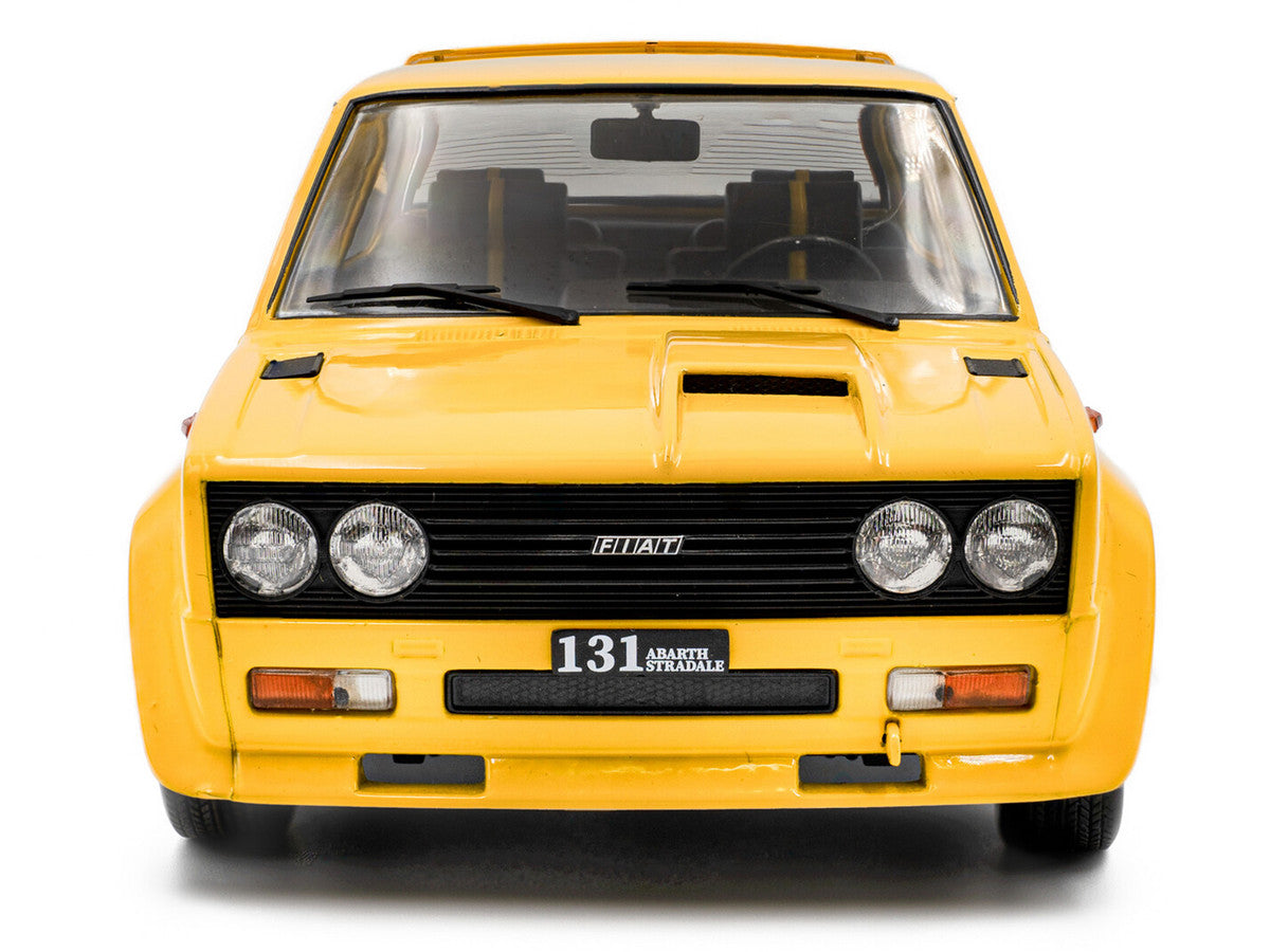 1980 Fiat 131 Abarth Yellow 1/18 Diecast Model Car by Solido-3