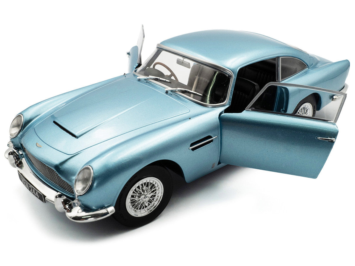 1964 Aston Martin DB5 RHD (Right Hand Drive) Light Blue Metallic 1/18 Diecast Model Car by Solido-3
