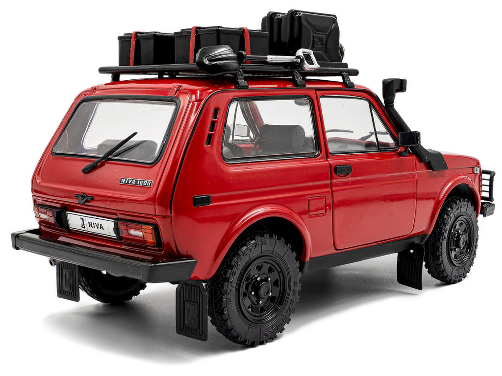 1980 Lada Niva Red with Roof Rack and Accessories 1/18 Diecast Model Car by Solido-3