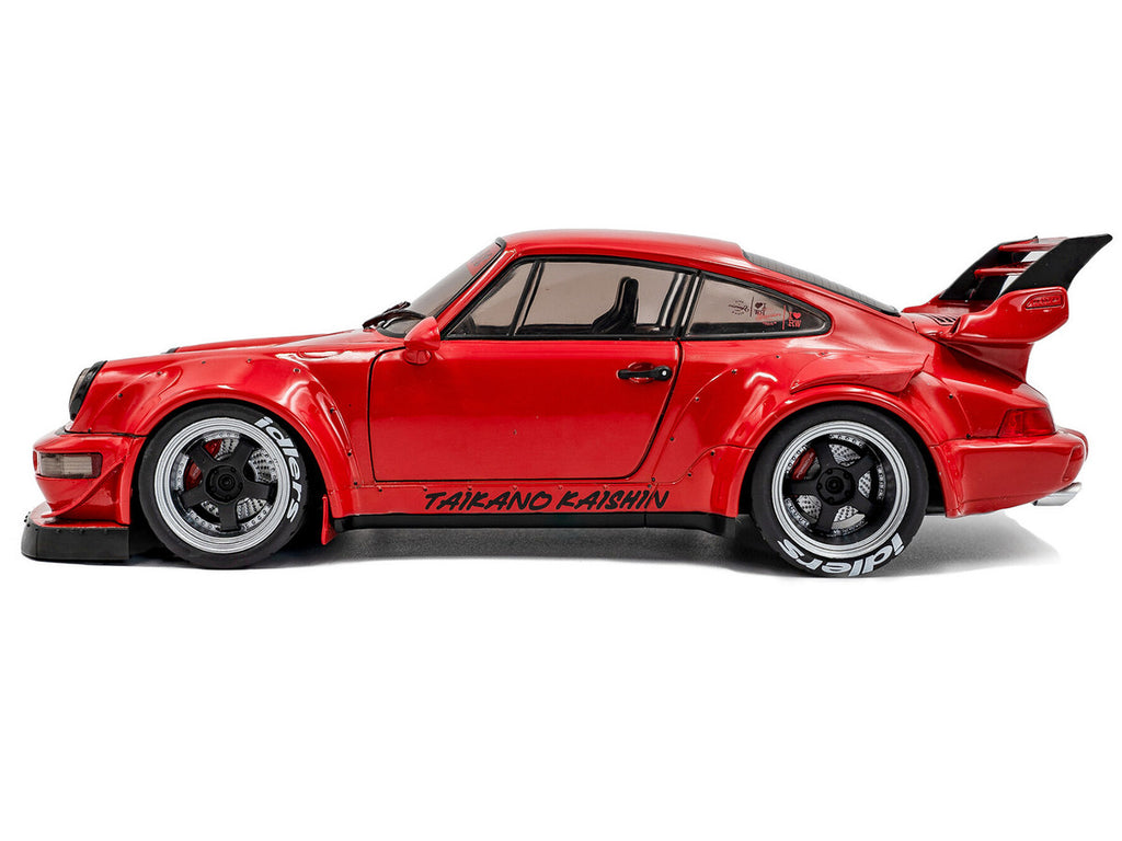 2024 RWB Bodykit "Taikano Kaishin" Red with Black Stripes 1/18 Diecast Model Car by Solido-0