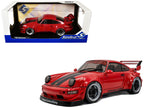2024 RWB Bodykit "Taikano Kaishin" Red with Black Stripes 1/18 Diecast Model Car by Solido-4