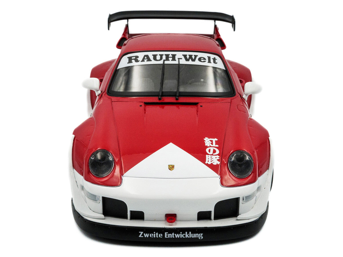 2020 RWB Bodykit "Porco Rosso" Red and White 1/18 Diecast Model Car by Solido-1