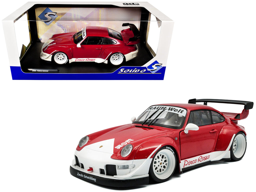 2020 RWB Bodykit "Porco Rosso" Red and White 1/18 Diecast Model Car by Solido-4