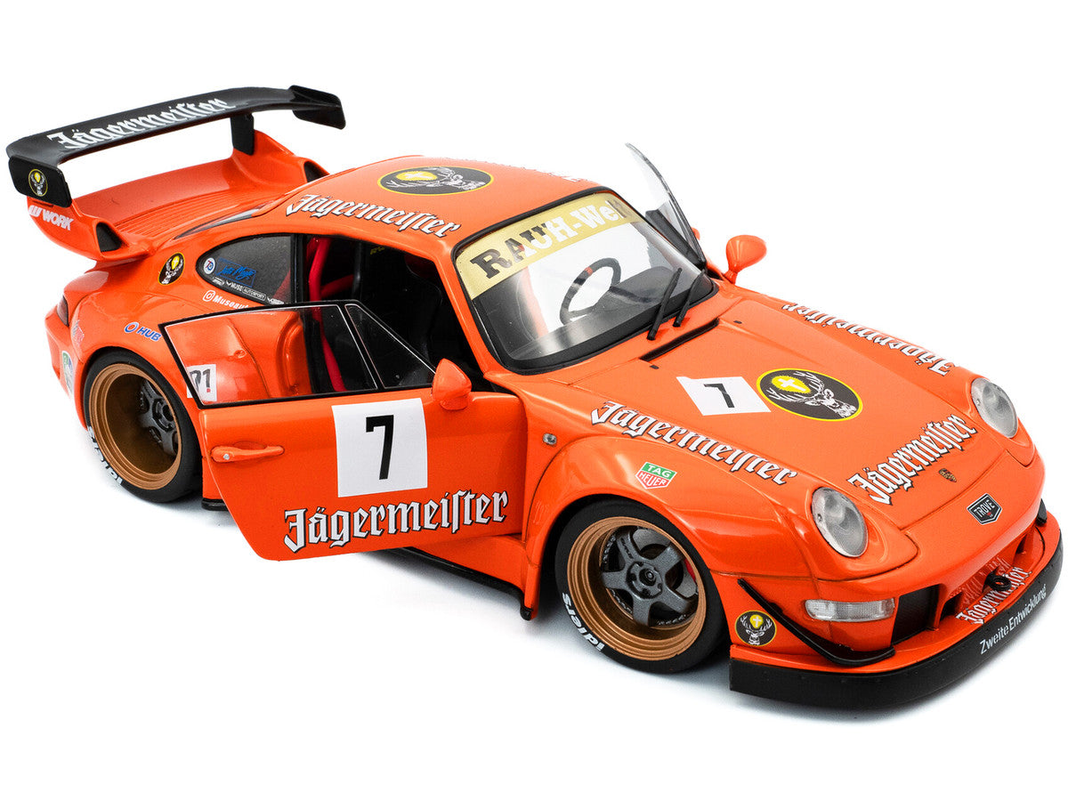 2020 RWB Bodykit #7 "Jagermeister" Orange with Graphics 1/18 Diecast Model Car by Solido-2
