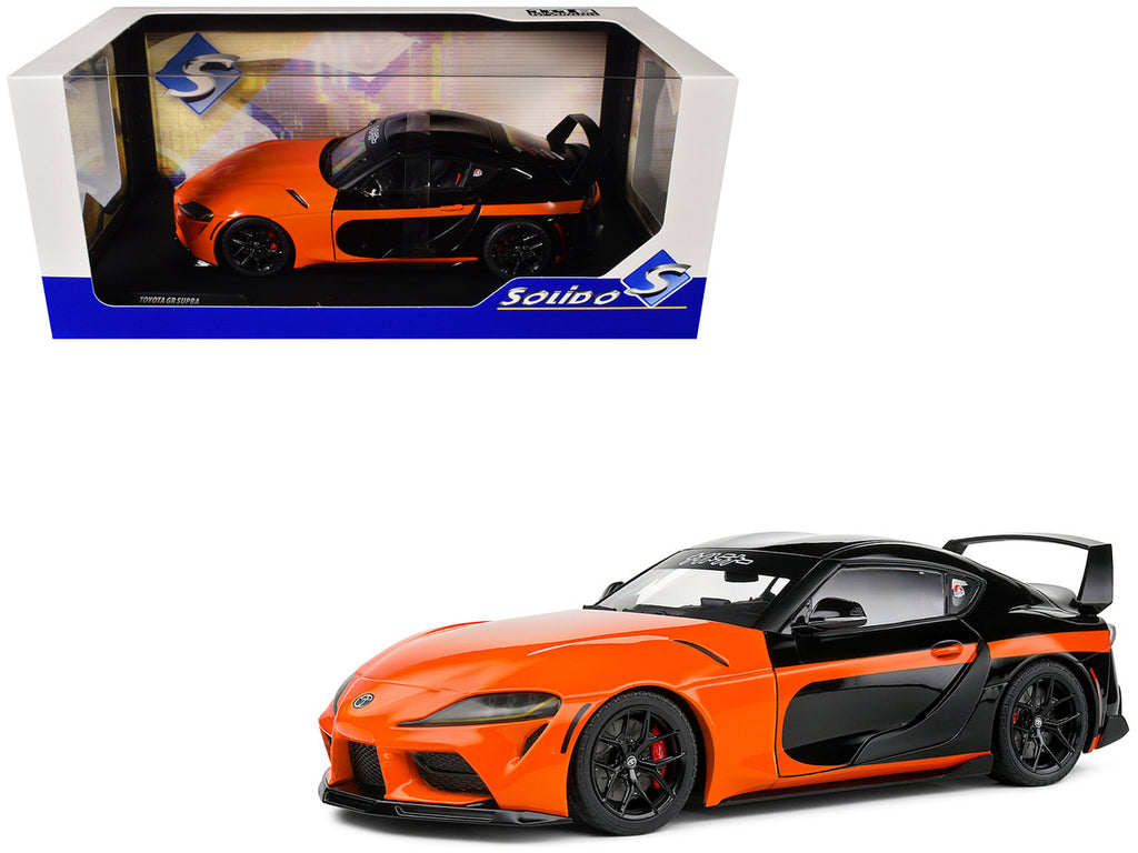 2024 Toyota GR Supra "StreetFighter" Orange and Black 1/18 Diecast Model Car by Solido-4