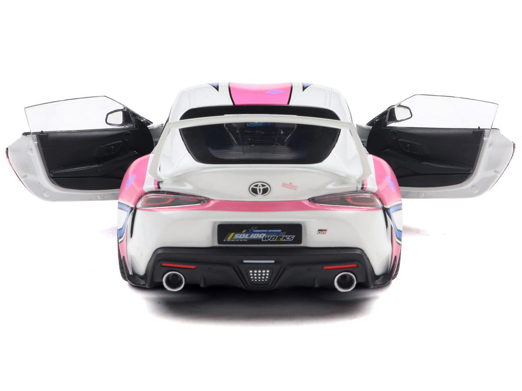 2024 Toyota GR Supra "Itasha" White with Graphics "StreetFighters" 1/18 Diecast Model Car by Solido-0