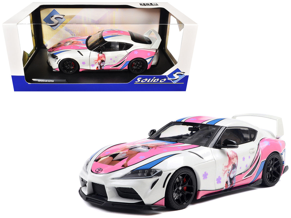 2024 Toyota GR Supra "Itasha" White with Graphics "StreetFighters" 1/18 Diecast Model Car by Solido-4