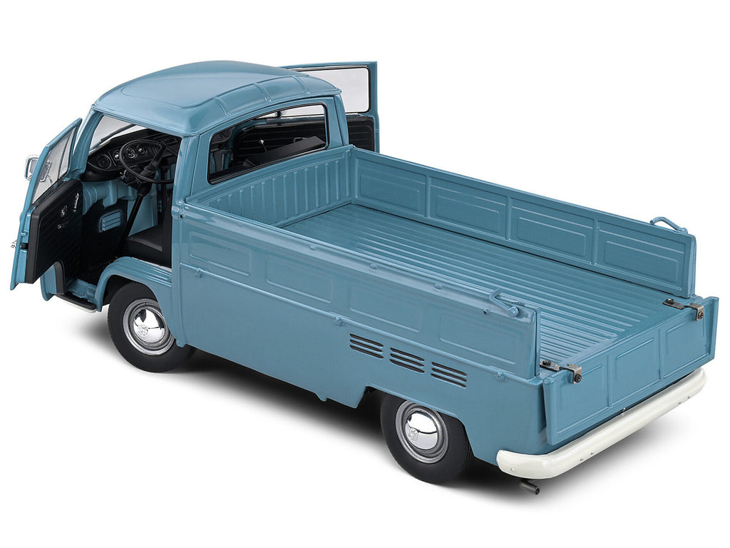 1968 Volkswagen T2 Pickup Truck Petrol Blue 1/18 Diecast Model Car by Solido-2
