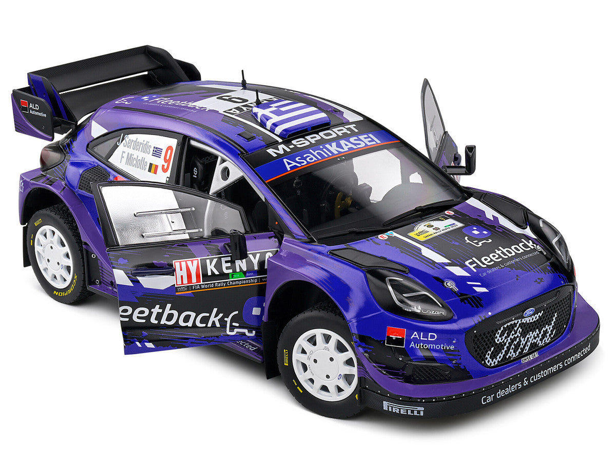 Ford Puma Rally1 Hybrid #9 Jourdan Serderidis - Frederic Miclotte "Safari Rally Kenya" (2022) "Competition" Series 1/18 Diecast Model Car by Solido-2