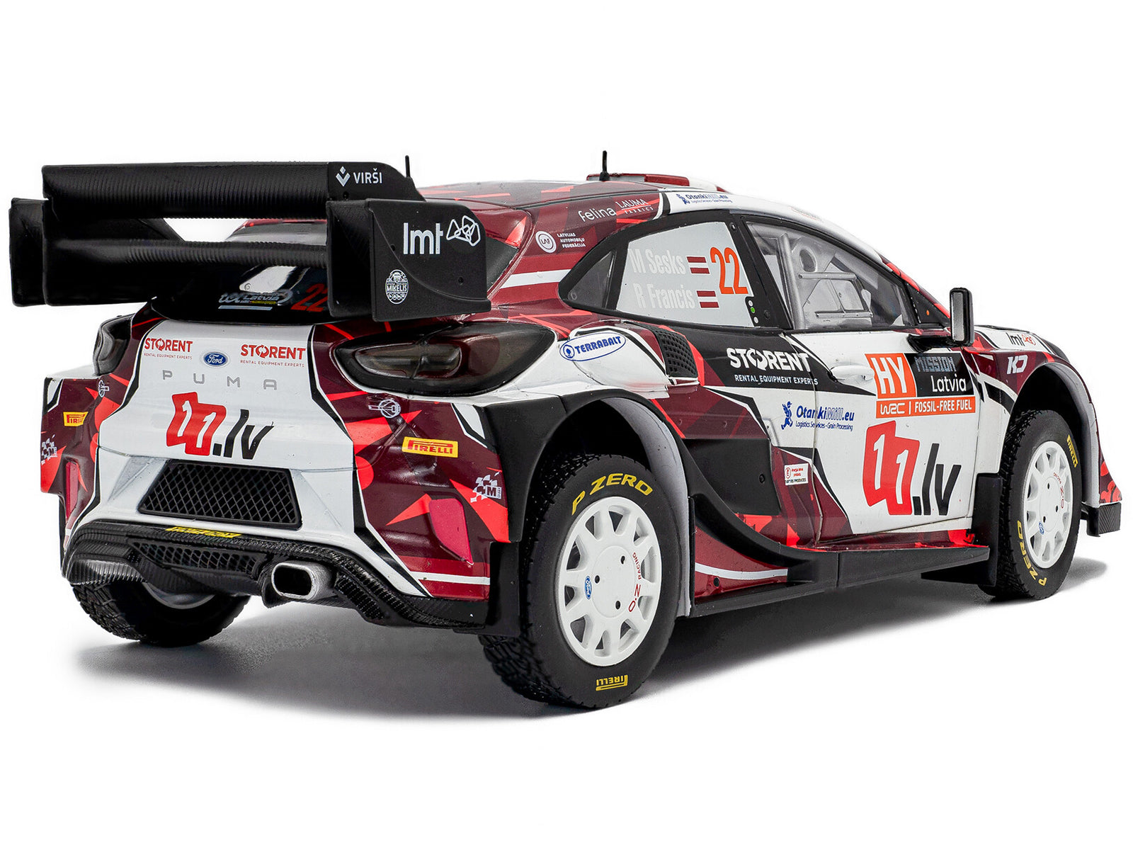 Ford Puma Rally1 #22 Martins Sesks - Renars Francis "Rally Latvia" (2024) "Competition" Series 1/18 Diecast Model Car by Solido