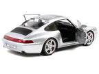 1996 Porsche 911 (993) 4S Polar Silver Metallic 1/18 Diecast Model Car by Solido-1