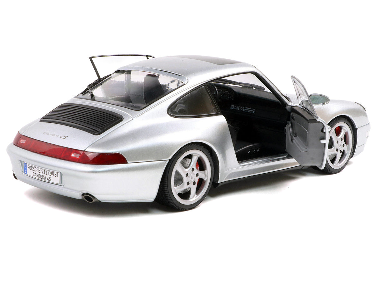 1996 Porsche 911 (993) 4S Polar Silver Metallic 1/18 Diecast Model Car by Solido-1