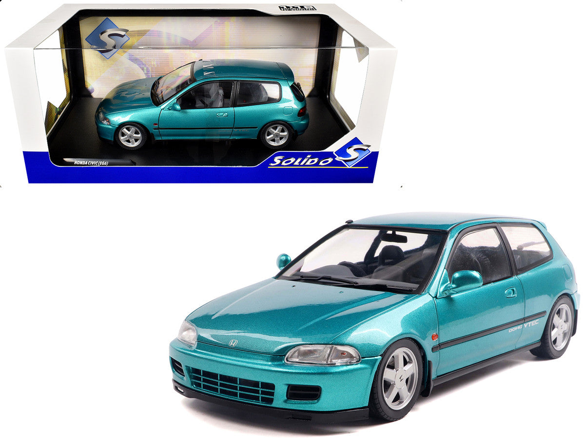 1991 Honda Civic (EG6) RHD (Right Hand Drive) Aztec Green Metallic 1/18 Diecast Model Car by Solido-4