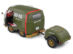 1950 Volkswagen Kool Kombi Van with Trailer "Army Fighter" Green with Graphics 1/18 Diecast Model Car by Solido-2