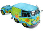 2024 Volkswagen Kool Kombi Van with Trailer "Ghost Hunter" Blue and Green with Graphics 1/18 Diecast Model Car by Solido-3