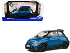 2022 Fiat 695 Abarth "Tributo 131 Rally" Podium Blue Metallic with Black Side Stripes 1/18 Diecast Model Car by Solido-0