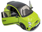 2023 Fiat F595 Abarth Verde Adrenalina Green with Black Top and Stripes 1/18 Diecast Model Car by Solido-1