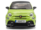 2023 Fiat F595 Abarth Verde Adrenalina Green with Black Top and Stripes 1/18 Diecast Model Car by Solido-4