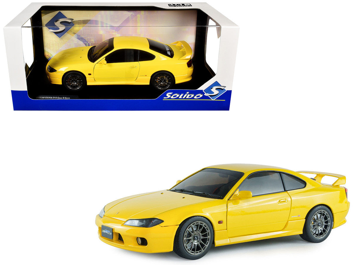 1999 Nissan Silvia (S15) Spec-R Aero RHD (Right Hand Drive) Lightning Yellow 1/18 Diecast Model Car by Solido-4