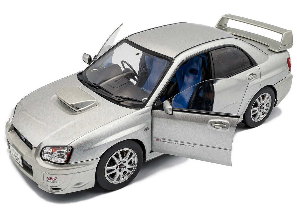 2004 Subaru Impreza WRX STI RHD (Right Hand Drive) Premium Silver Effect 1/18 Diecast Model Car by Solido-3