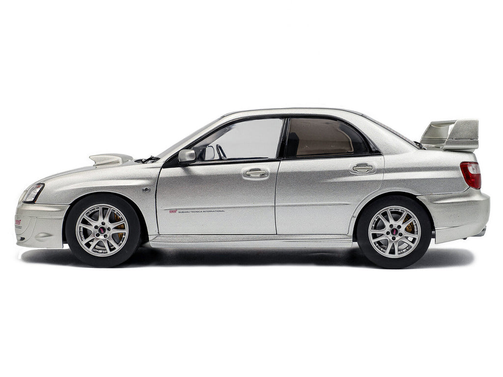 2004 Subaru Impreza WRX STI RHD (Right Hand Drive) Premium Silver Effect 1/18 Diecast Model Car by Solido-0