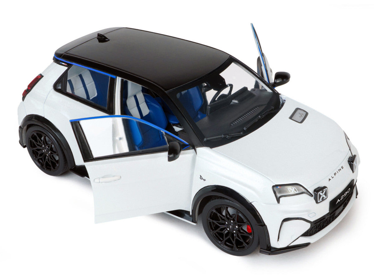 2024 Alpine A290 GTS White Metallic with Black Top 1/18 Diecast Model Car by Solido-2