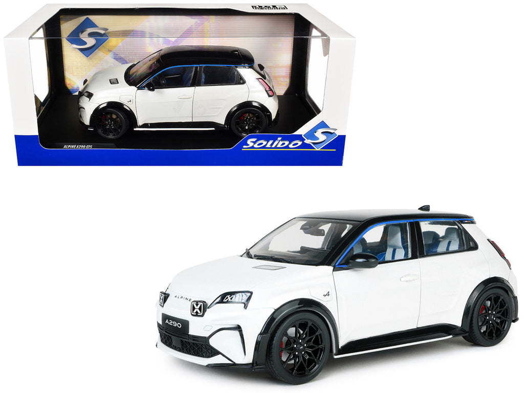 2024 Alpine A290 GTS White Metallic with Black Top 1/18 Diecast Model Car by Solido-4