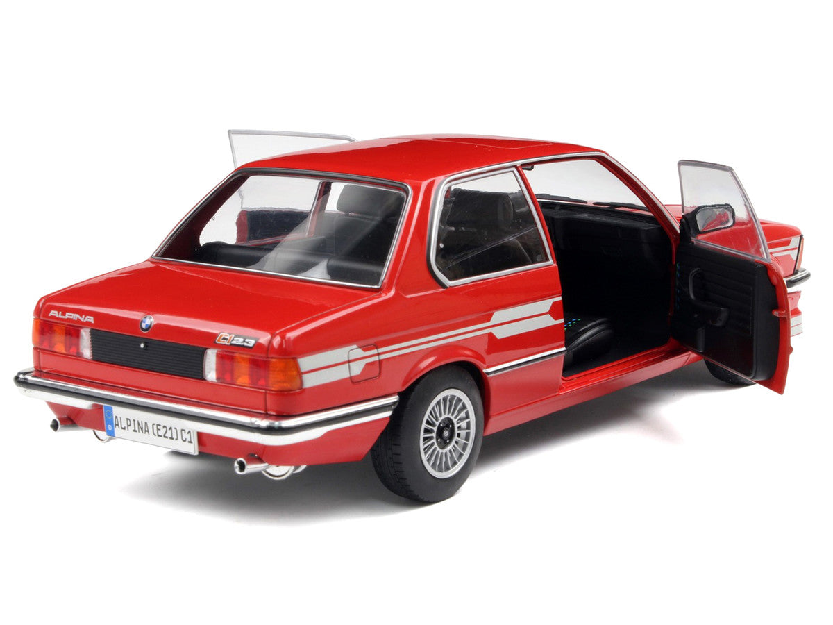 1980 Alpina E21 C1 2.3 Red with Gray Stripes 1/18 Diecast Model Car by Solido-3