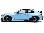 2024 BMW M2 Performance Parts Zandvoort Blue with Carbon Top and Black Stripes 1/18 Diecast Model Car by Solido-0