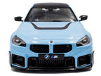 2024 BMW M2 Performance Parts Zandvoort Blue with Carbon Top and Black Stripes 1/18 Diecast Model Car by Solido