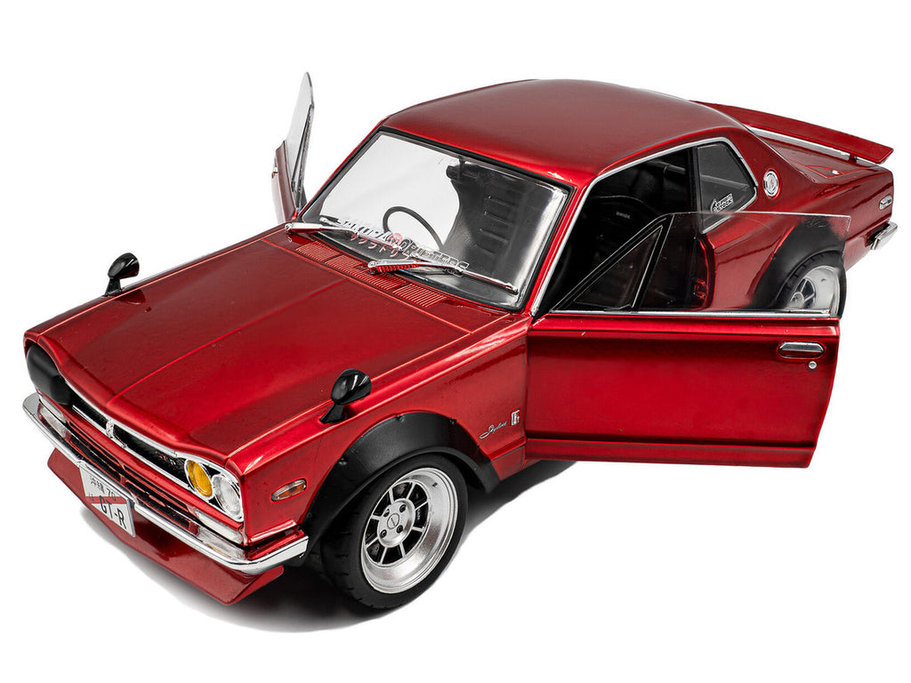 1970 Nissan Skyline (C10) Hakosuka RHD (Right Hand Drive) Red Metallic 1/18 Diecast Model Car by Solido-2