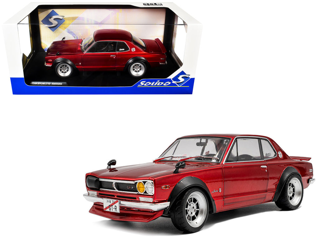 1970 Nissan Skyline (C10) Hakosuka RHD (Right Hand Drive) Red Metallic 1/18 Diecast Model Car by Solido-4