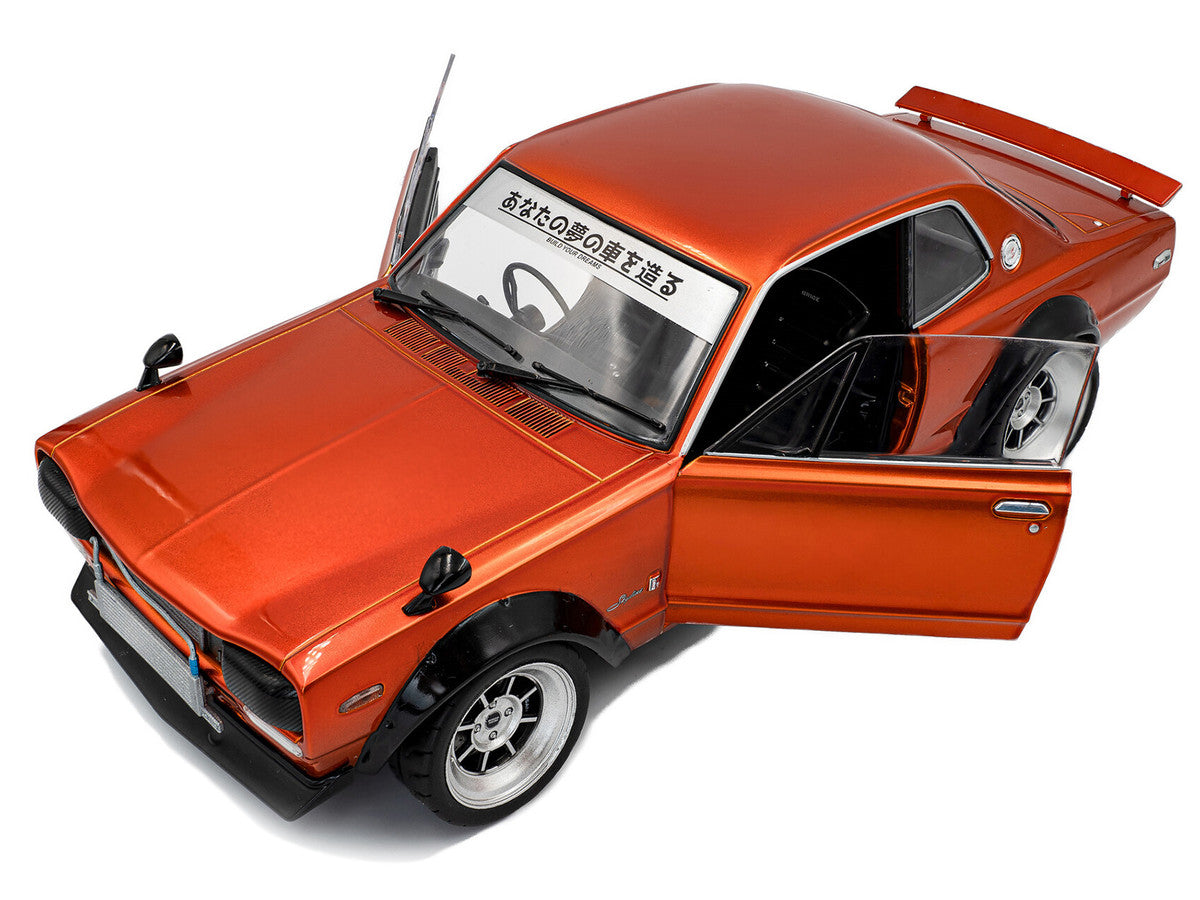 1970 Nissan Skyline (C10) Hakosuka RHD (Right Hand Drive) Orange Metallic 1/18 Diecast Model Car by Solido-2