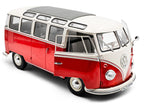 1962 Volkswagen T1 Samba Bus Red and White 1/18 Diecast Model Car by Solido-0