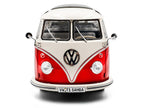 1962 Volkswagen T1 Samba Bus Red and White 1/18 Diecast Model Car by Solido-1
