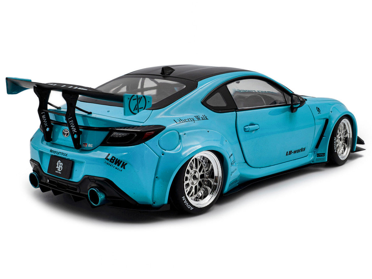 2024 Toyota GR86 LBWK Body Kit RHD (Right Hand Drive) Baby Blue with Black Top 1/18 Diecast Model Car by Solido-1