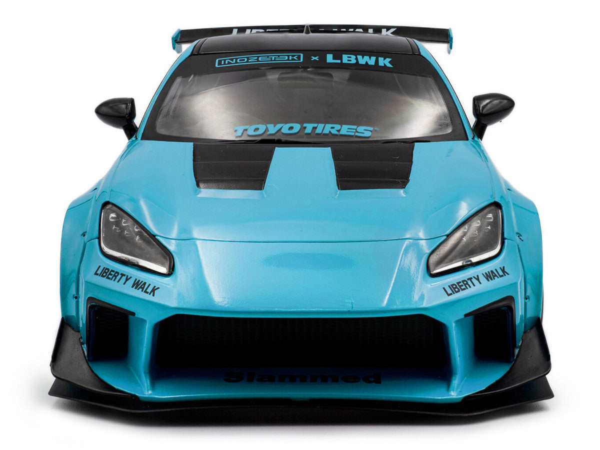 2024 Toyota GR86 LBWK Body Kit RHD (Right Hand Drive) Baby Blue with Black Top 1/18 Diecast Model Car by Solido-2