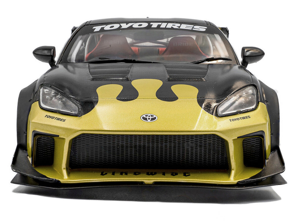 2024 Toyota GR86 Liberty Walk Body Kit RHD (Right Hand Drive) #24 Black with Gold Graphics 1/18 Diecast Model Car by Solido-2