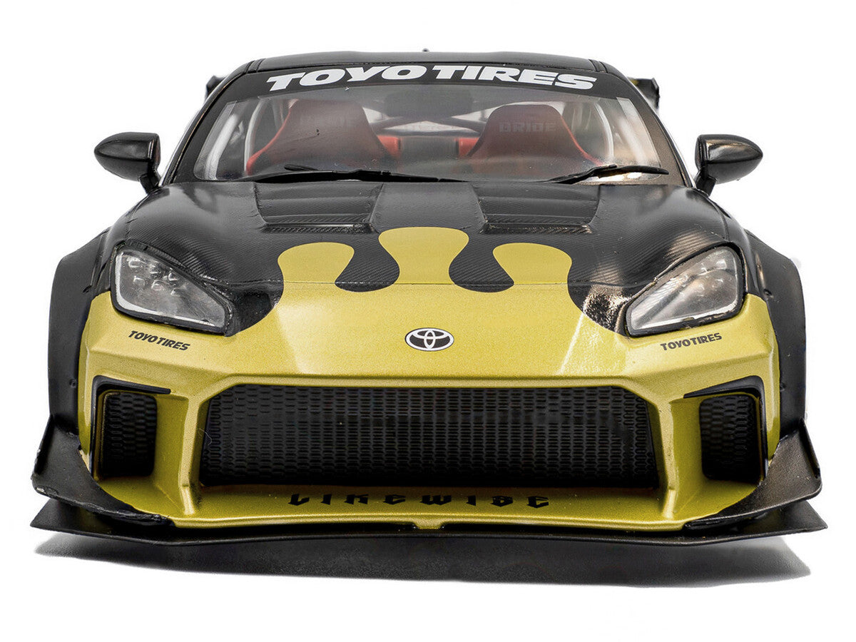 2024 Toyota GR86 Liberty Walk Body Kit RHD (Right Hand Drive) #24 Black with Gold Graphics 1/18 Diecast Model Car by Solido-2