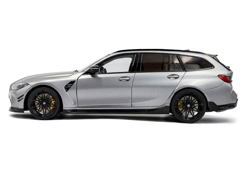 2024 BMW M3 Competition M xDrive Touring Frozen Pure Gray Metallic with Black Top 1/18 Diecast Model Car by Solido-2