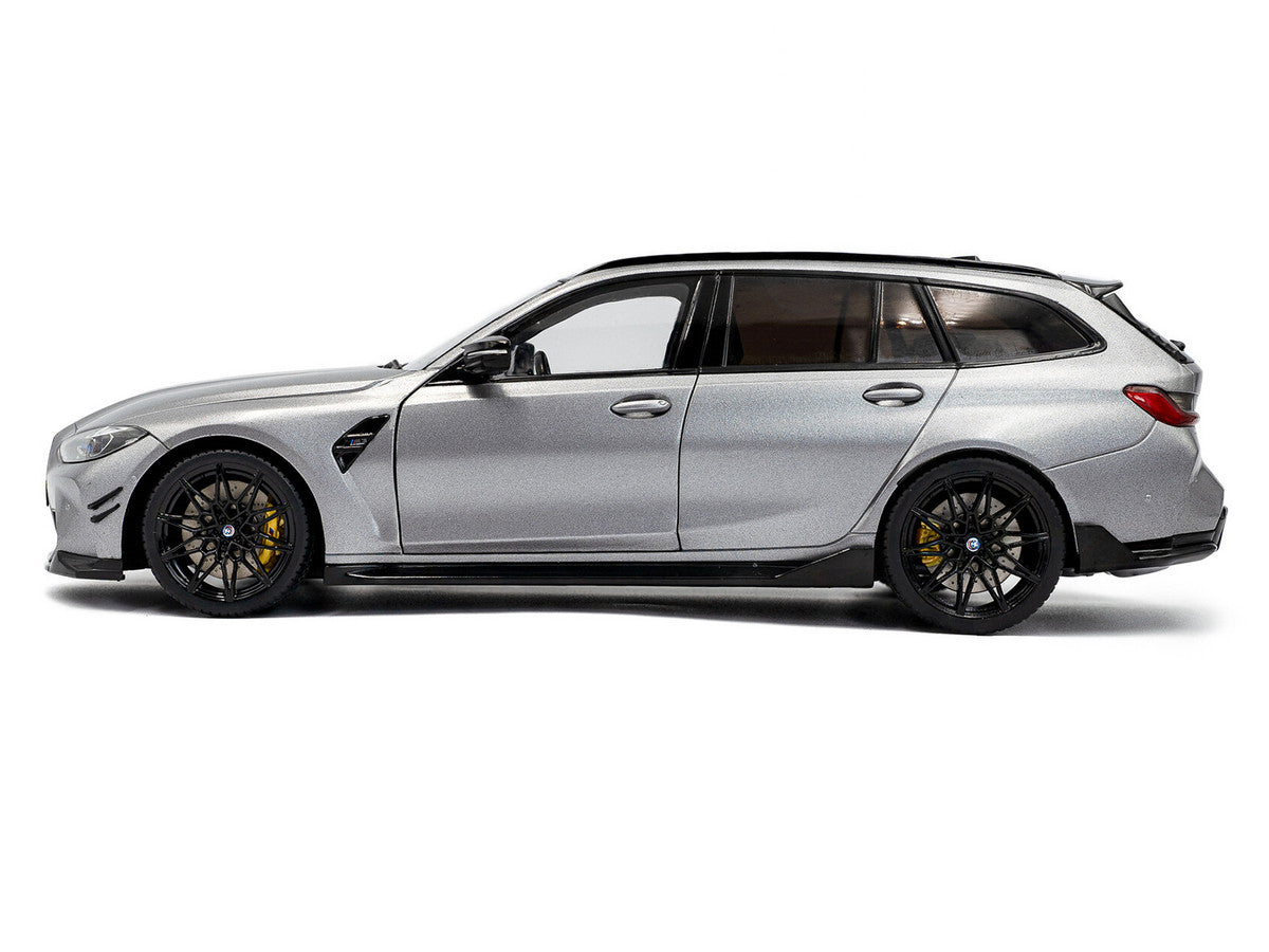 2024 BMW M3 Competition M xDrive Touring Frozen Pure Gray Metallic with Black Top 1/18 Diecast Model Car by Solido-2