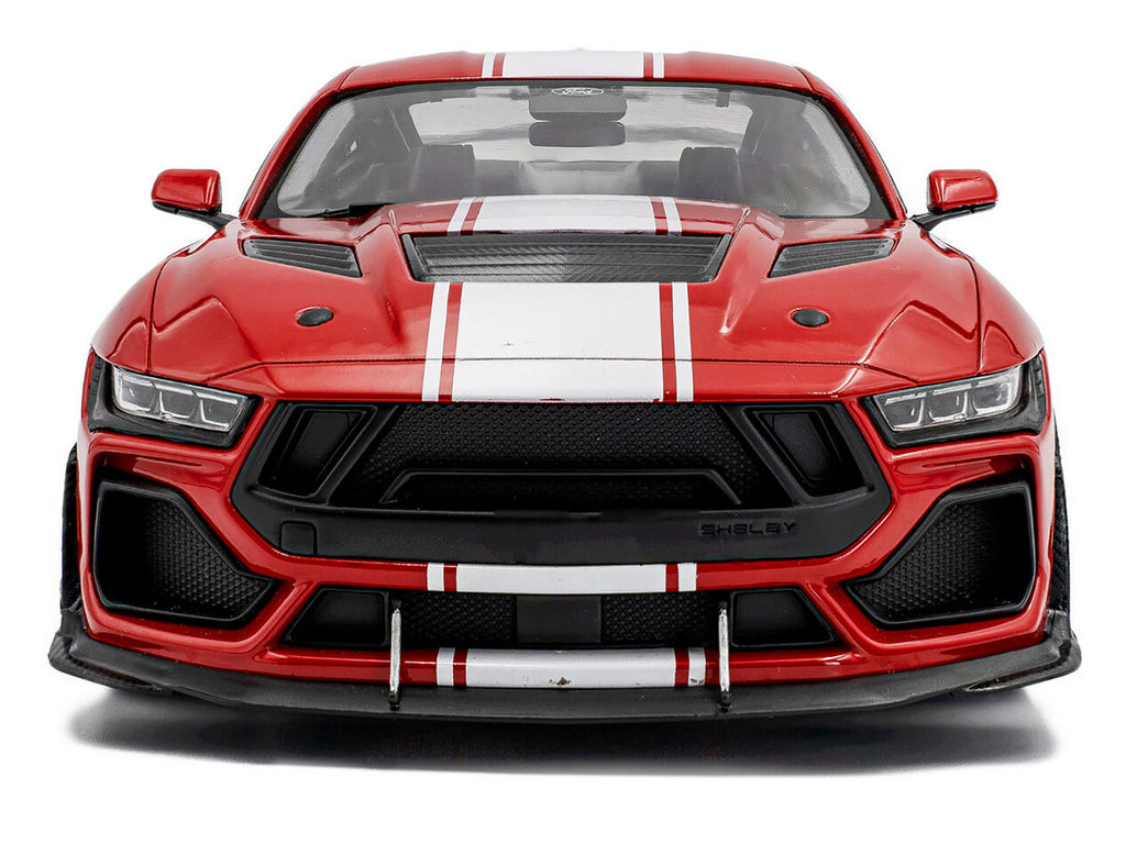 2024 Ford Shelby Mustang Super Snake Race Red with White Stripes 1/18 Diecast Model Car by Solido-4