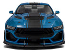 2024 Ford Shelby Mustang Super Snake Grabber Blue Metallic with Black Stripes 1/18 Diecast Model Car by Solido-4