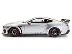 2024 Ford Shelby Mustang Super Snake Gray Metallic with Blue Stripes 1/18 Diecast Model Car by Solido-0