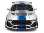 2024 Ford Shelby Mustang Super Snake Gray Metallic with Blue Stripes 1/18 Diecast Model Car by Solido-3
