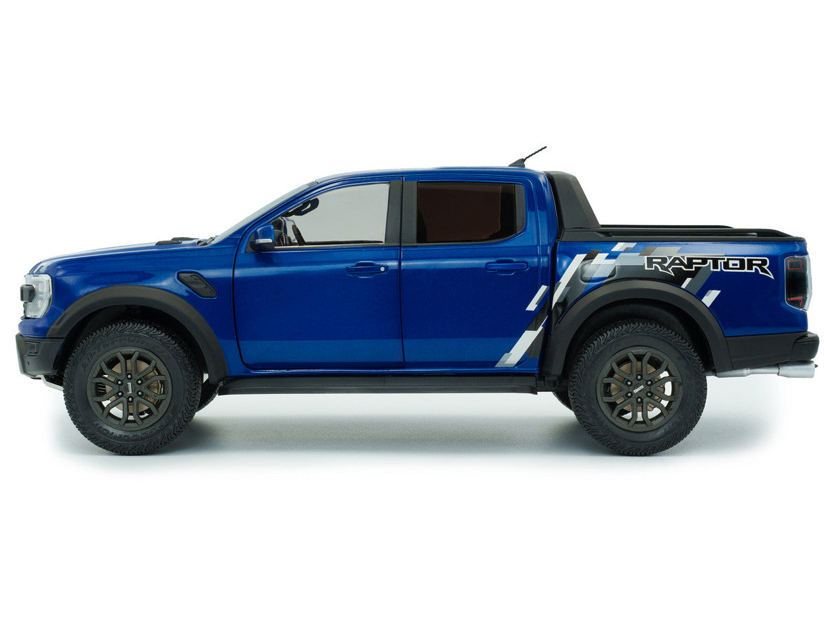 2024 Ford Ranger Raptor Pickup Truck Blue Lightning Metallic 1/18 Diecast Model Car by Solido-0