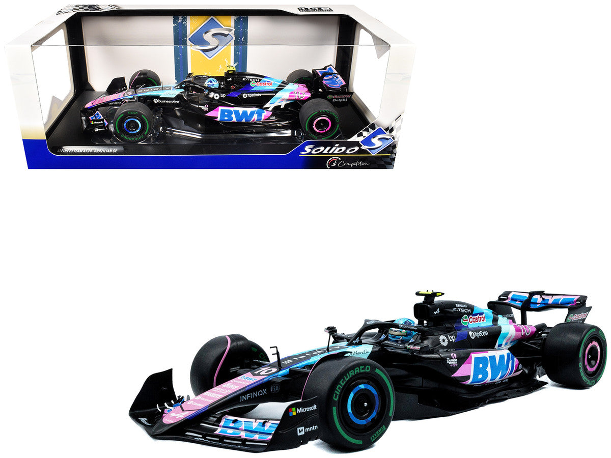 Alpine A524 #10 Pierre Gasly "BWT" 3rd Place Formula One F1 "Sao Paulo GP" (2024) "Competition" Series 1/18 Diecast Model Car by Solido-4