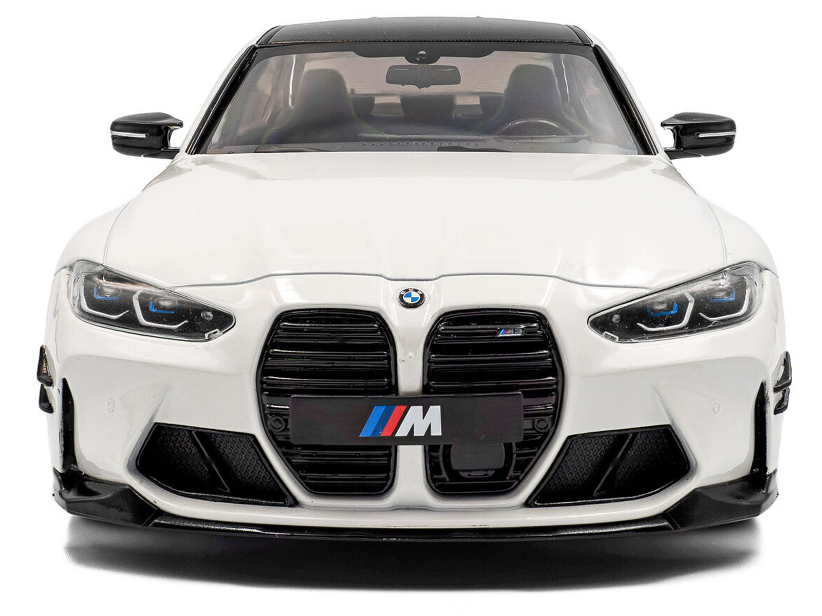 2024 BMW M3 Competition Alpine White with Carbon Top 1/18 Diecast Model Car by Solido